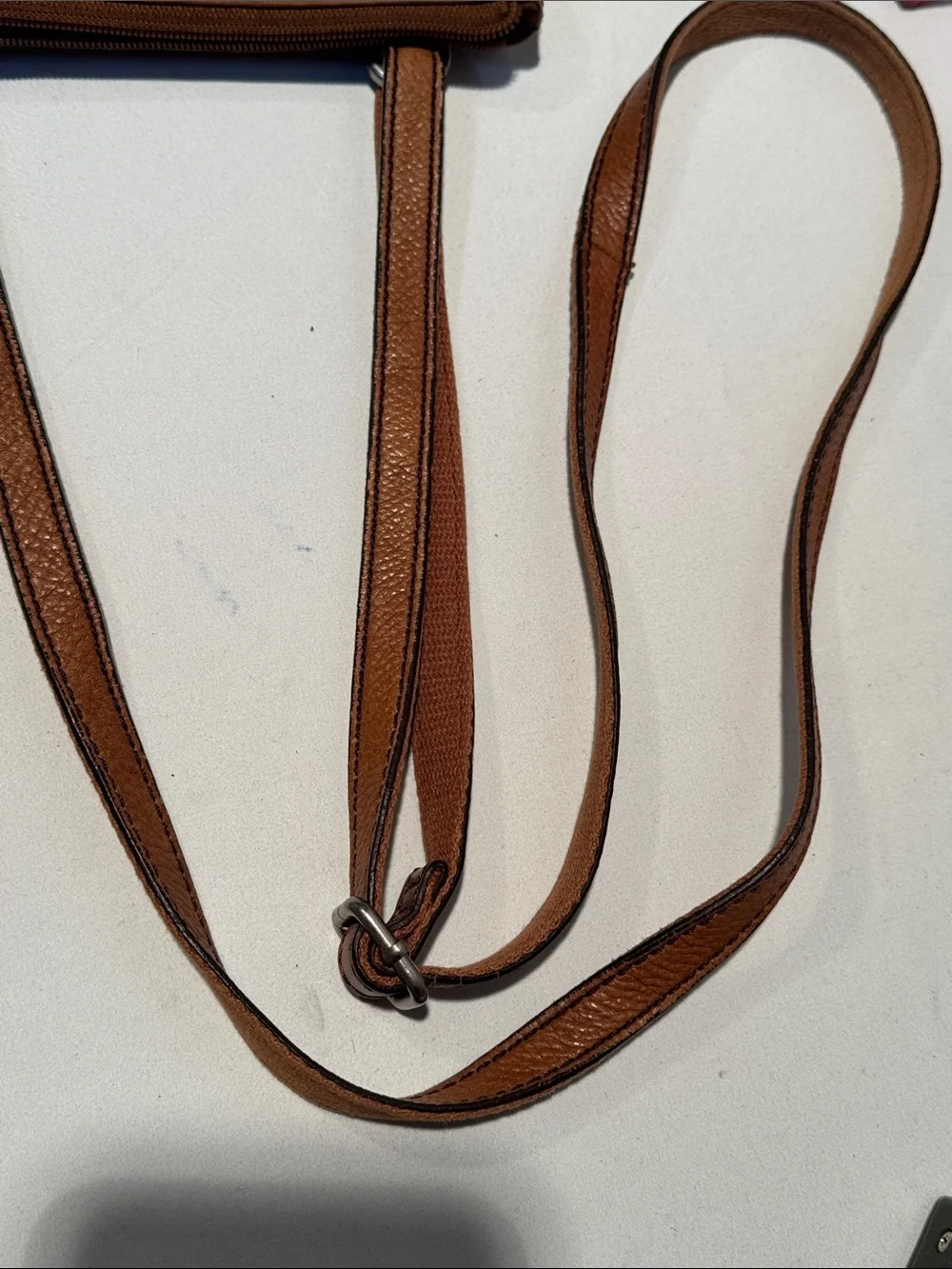 Fossil Cognac Brown Leather Messenger Crossbody